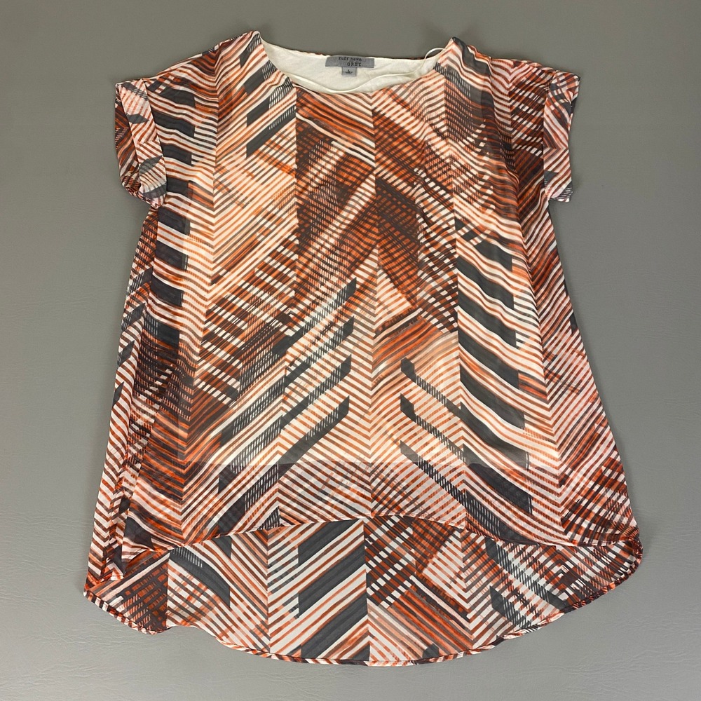 Ruff Hewn Blouse Top Women's Size Large Colorful Geometric Print‎ Lightweight